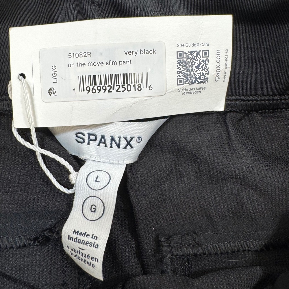 NEW Spanx On The Move Slim Pant Womens L Very Black High Rise Trousers 51082R - Picture 6 of 14